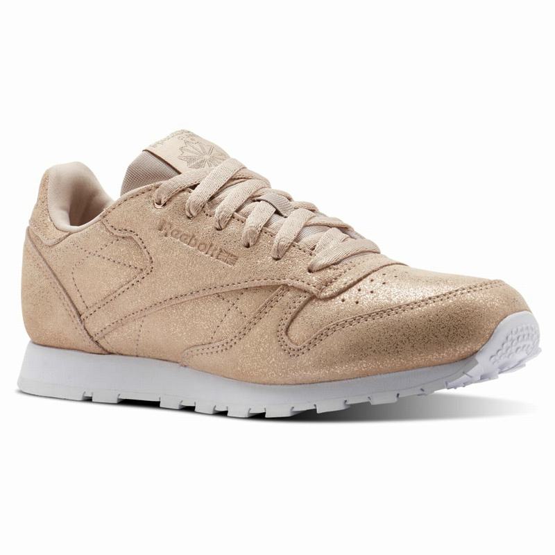 Tenisi Reebok Classic Leather Fete Aurii/Albi Romania TP8116US